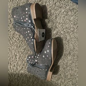 Cat & jack Penelope booties ankle boots 7 grey gray stars sparkles